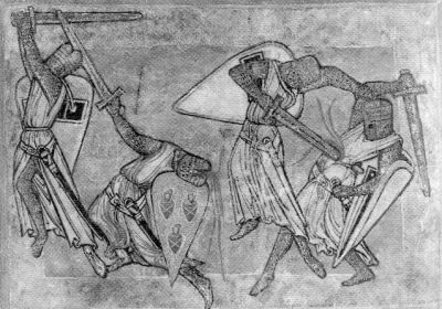 Victory of Humility over Pride from Jungfrauenspiegel ca 1200